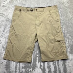 Prana Stretch Zion Short Mens 36 Khaki‎ Hiking Adjustable Waist Outdoor Grunge